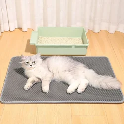 New Cat Litter Mat Water Urine Proof Double Layer Pet Foldable Cat Litter Trapping Pet Carpet Bed Pads For Cats Clean Supplies