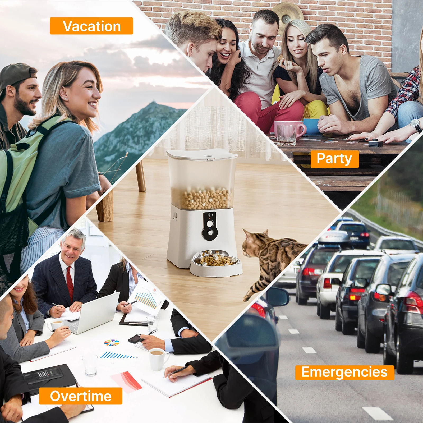 Hot Sales WiFi App Controlled Portable 5L Pet Food Bowl Feeder with Smart Auto Remote Connected Dog & Cat Feeder