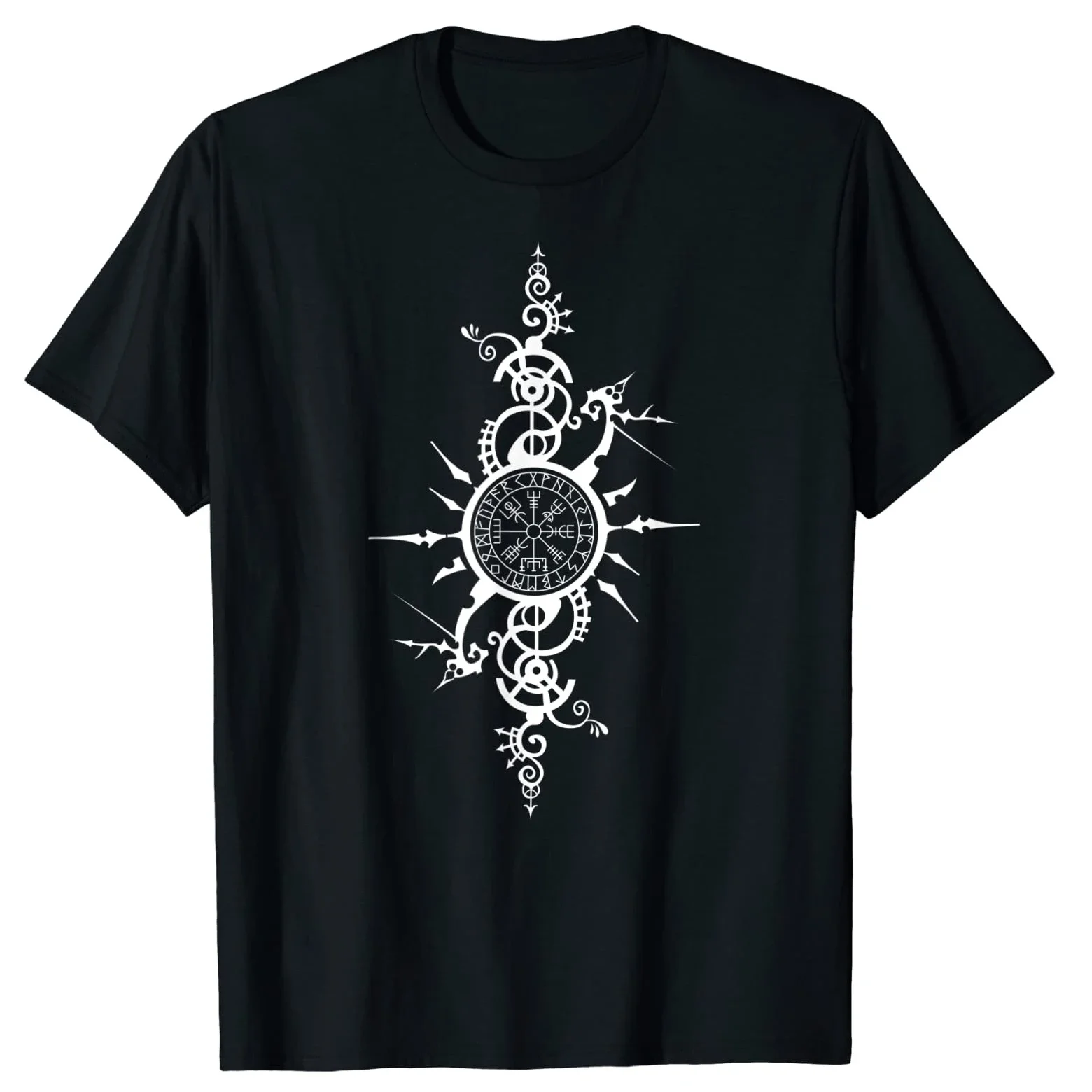 Celtic Nordic warriors Compass Vegvisir Rune Nordic Symbol T-Shirt. Premium Cotton Short Sleeve O-Neck Mens T Shirt New S-3XL