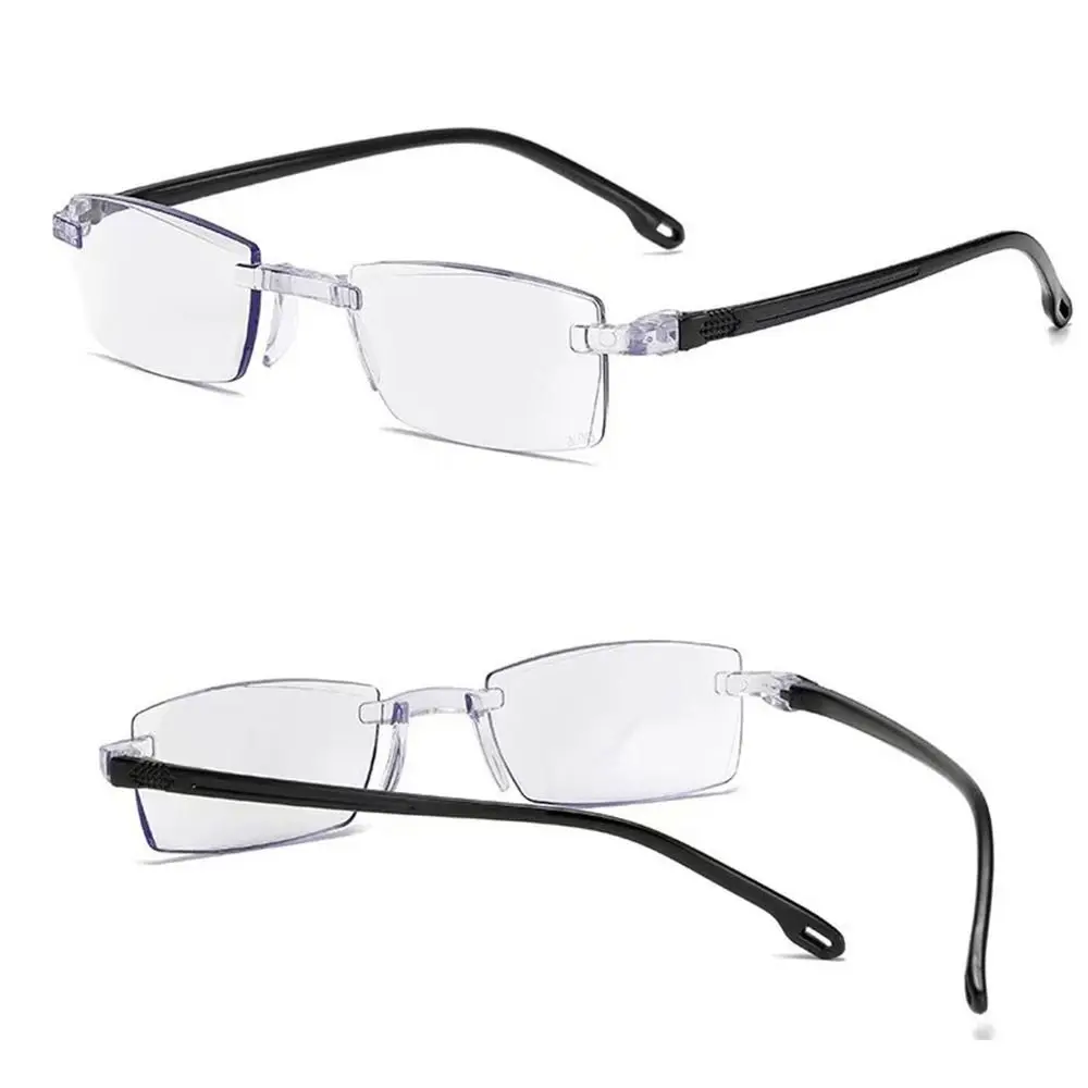 Frameless Anti-Blue Light Reading Glasses Blue Ray Blocking Ultralight Hyperopia Glasses Eye Protection Diopter +1.0~+4.0