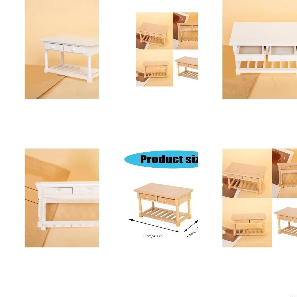 

97BE 1/12 Dollhouses Accessory Dining Table with Operational Drawer Model Figure