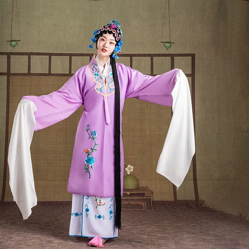 China Beijing Opera Costume Peking Opera Ancient Exquisite Embroidery Stage Performance Clothing Drama Costume Coat + Skirt