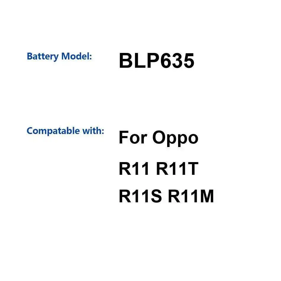 

2900Mah High-Capacity BLP635 For Oppo R11 R11T R11S R11M Mobile Phone Battery