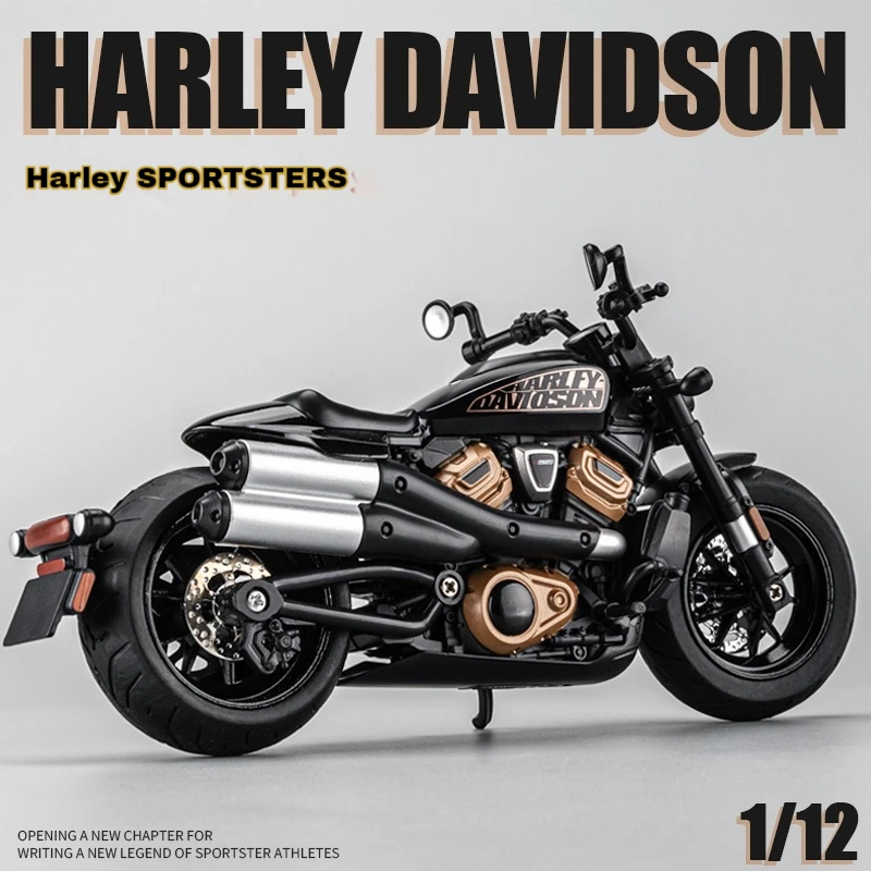 New Harley Motorcycle Model Simulation Alloy Motorcycle Ornaments Collection Children'S Toys Metal Birthday Gifts For Men.