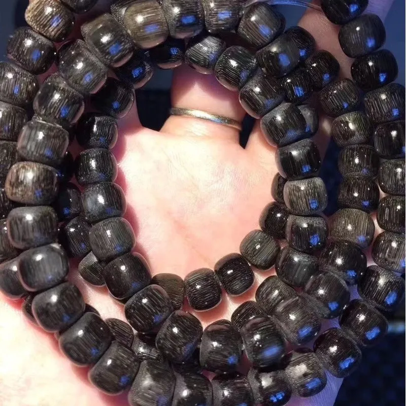 Black donkey hoof 108 round skull diamond-shaped dice flower passion fruit seed beads