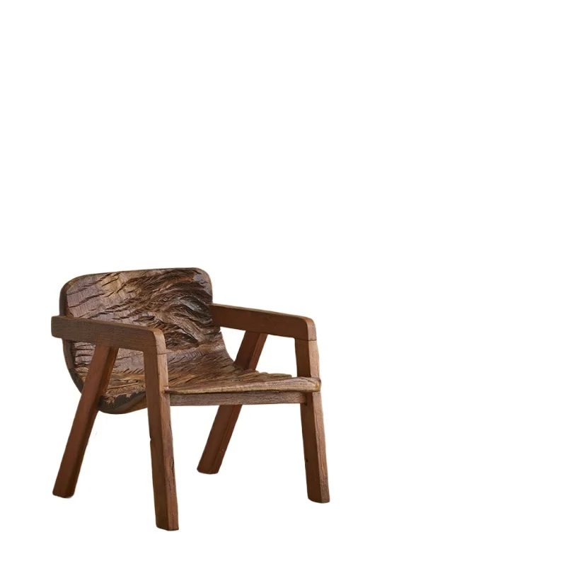 

Wabi-sabi wind tree-shaped balcony leisure bench creative medieval weathering old hotel homestay decoration