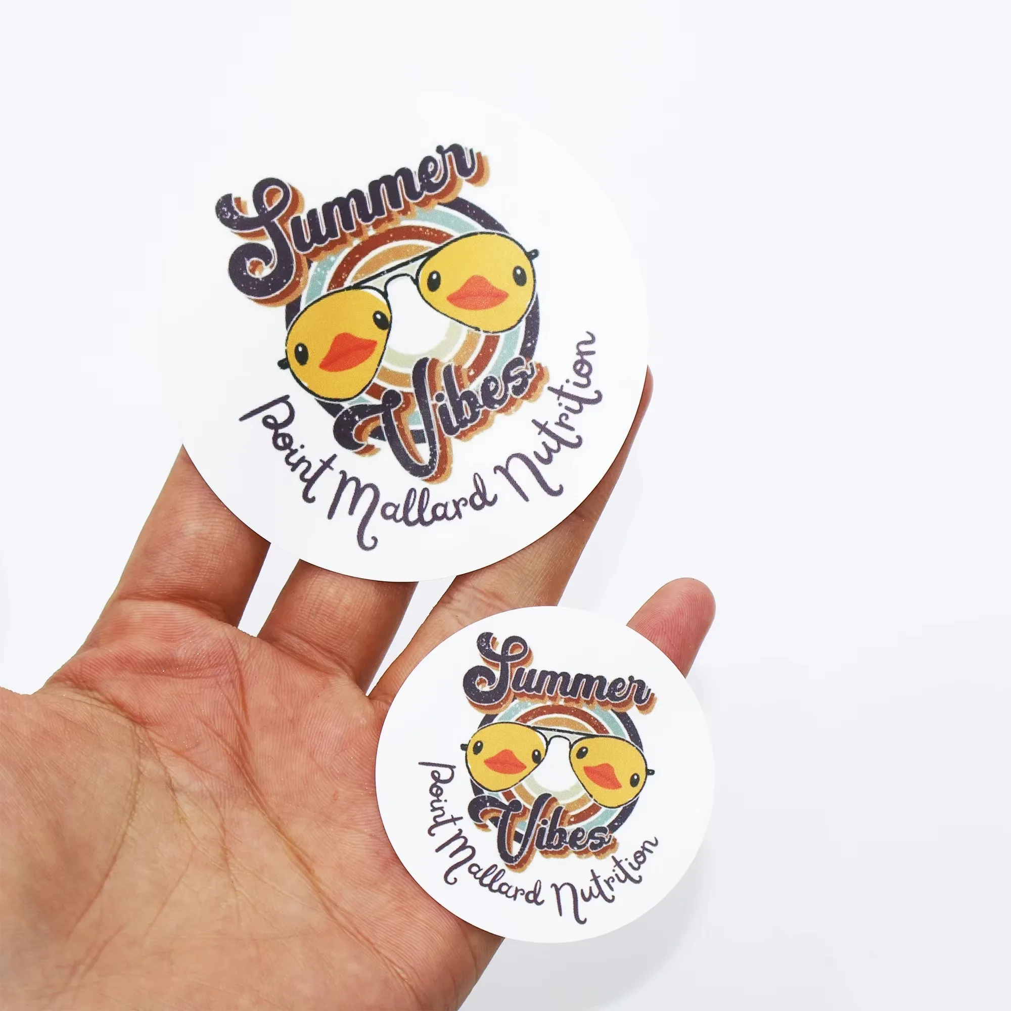Custom Rainbow Thermal Label Stickers | Round Colored Paper Roll | Self Adhesive Printer Labels