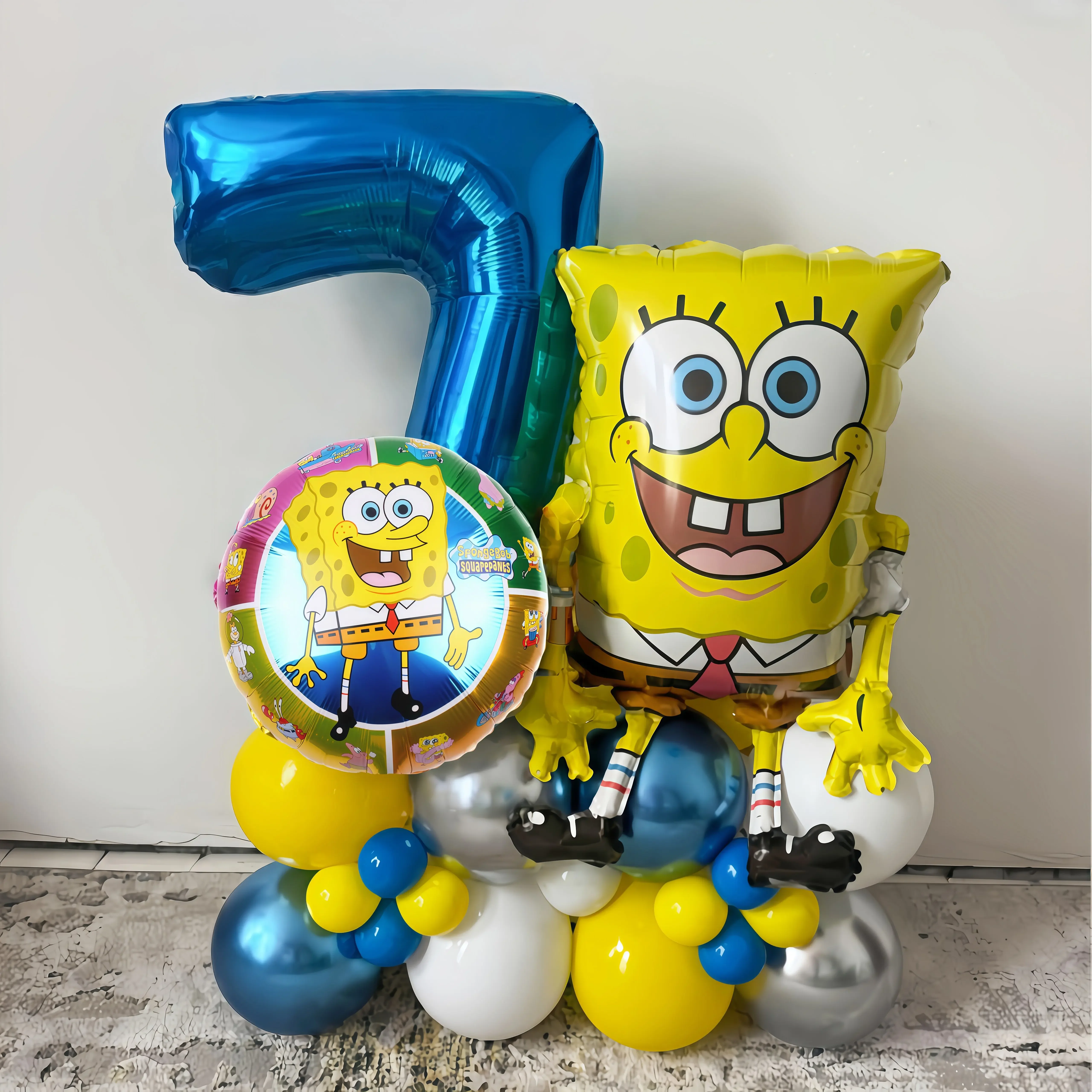 28 Stück SpongeBob Schwammkopf Patrick Star Ballon-Set Geburtstagsparty-Luftballons Heliumballons Junge Mädchen Babyparty Partyzubehör