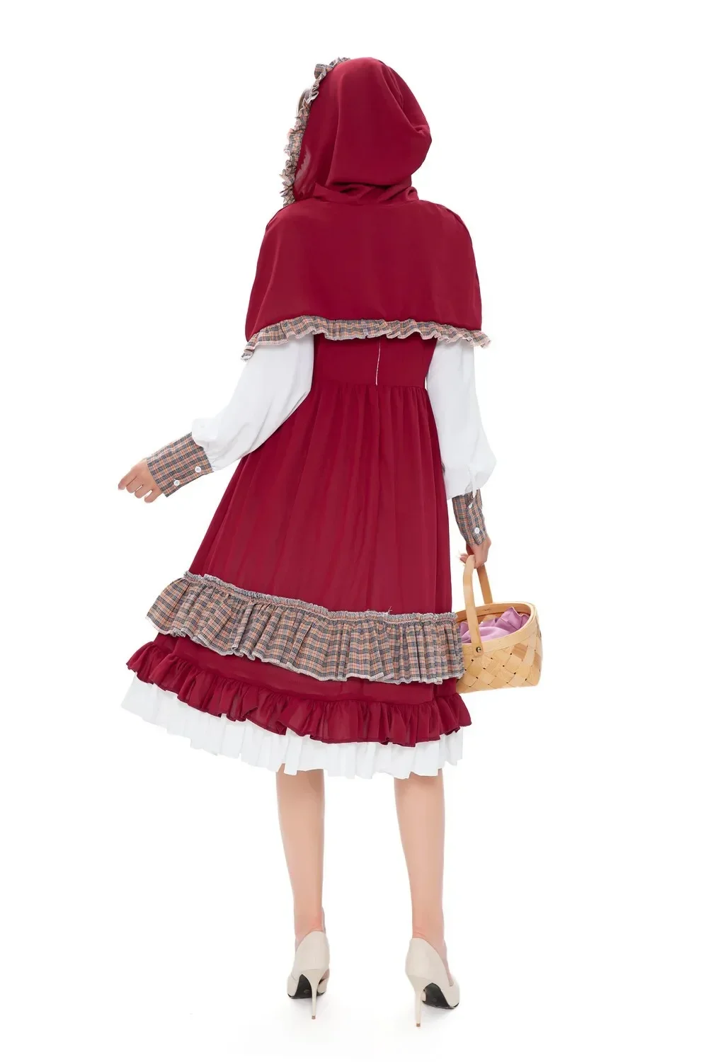 Costume de Cosplay de Femme de Chambre Adulte, Robe Lolita, Barrage Médiéval, Petit Chaperon Rouge d'Halloween pour Fille