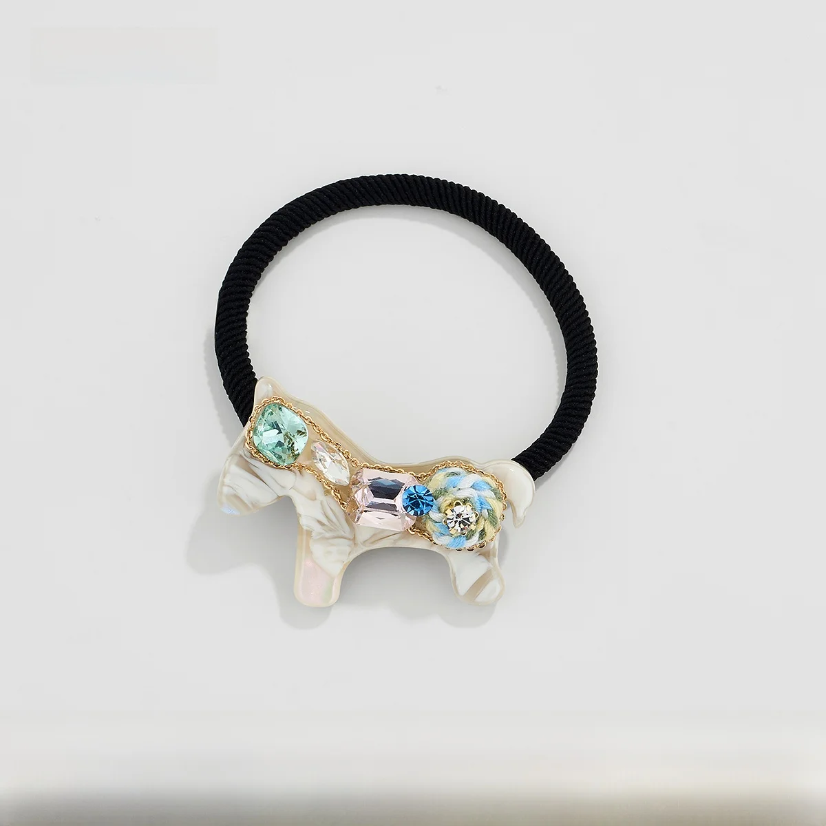 かわいい小さな馬の尾の髪飾り、伸縮性のあるヘアバンド、おしゃれなヘアアクセサリー、韓国風、新作、ajidou