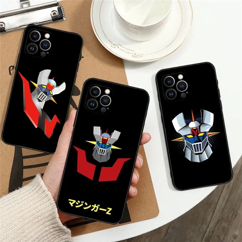 UFO Robot Goldorak Phone Case For iPhone 16,15,14,13,12,11,Plus,Pro Max,XS,X,XR,SE,Mini,8,7 Soft Silicone Black Cover