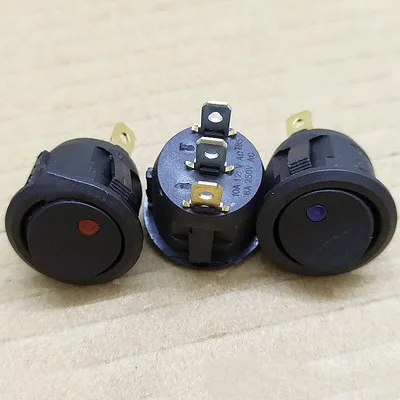 1Pcs Auto 12V 3 Pin Round Rocker Dot Boot LED Licht Kippschalter SPST ON/OFF