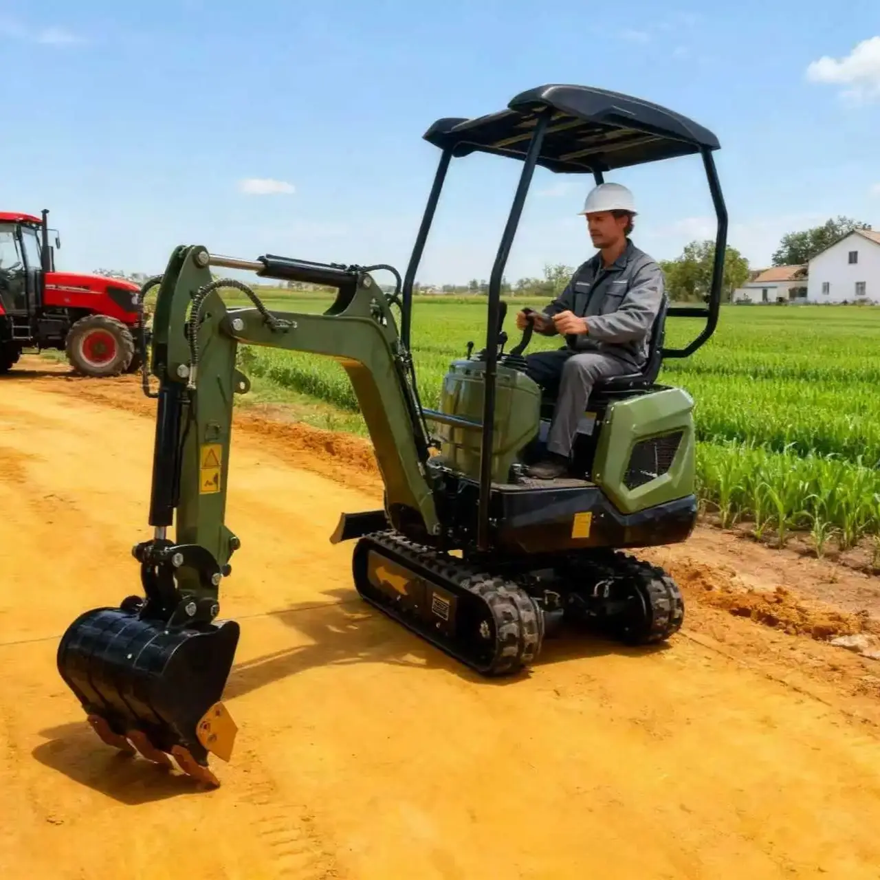

1,2-тонный поворотный микроэкскаватор с дизельным двигателем, сертифицированным EPA и усовершенствованной гидравлической системой для закрытой операционной.