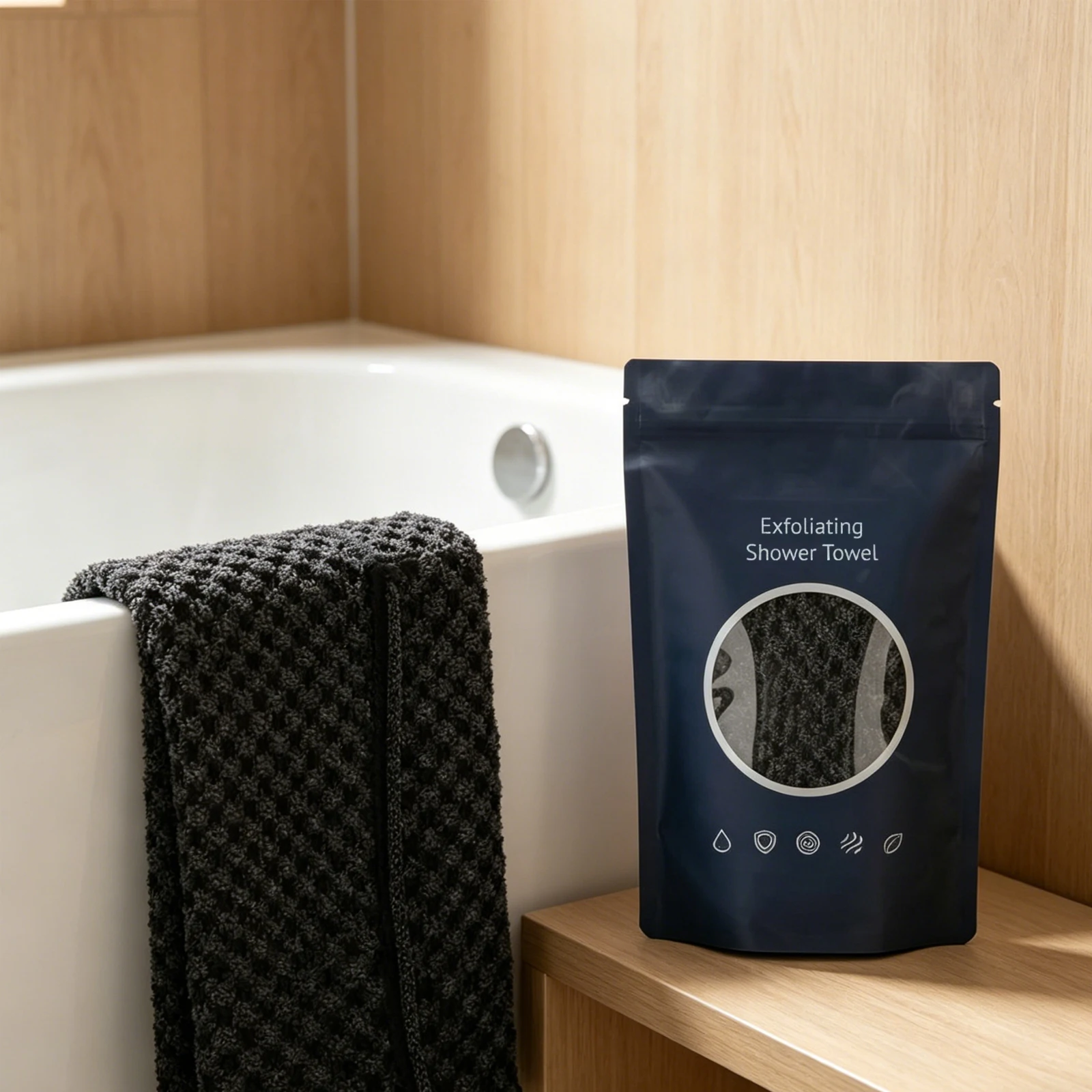 Exfoliating Bath Towel Deep Clean Whole Body Skin Improving Uneven Skin Texture Comfortable Sturdy And Reusable Multi Scene Use