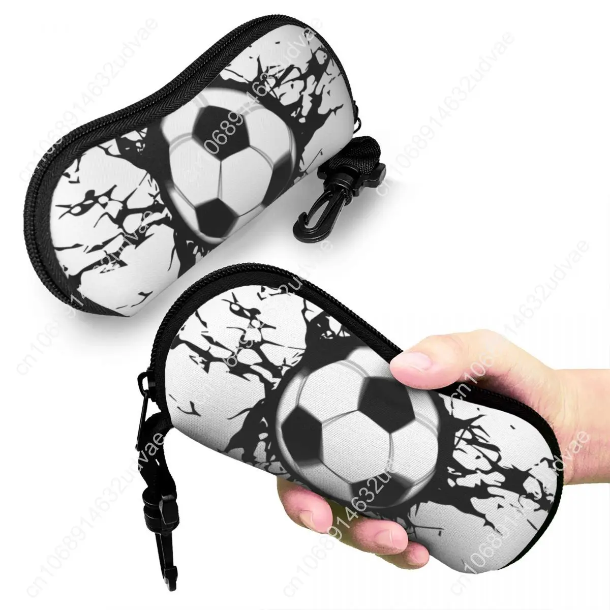 Futebol super shot bola disjuntor de parede escudo óculos caso feminino bonito padrão de futebol caso óculos de sol caixa bolsa