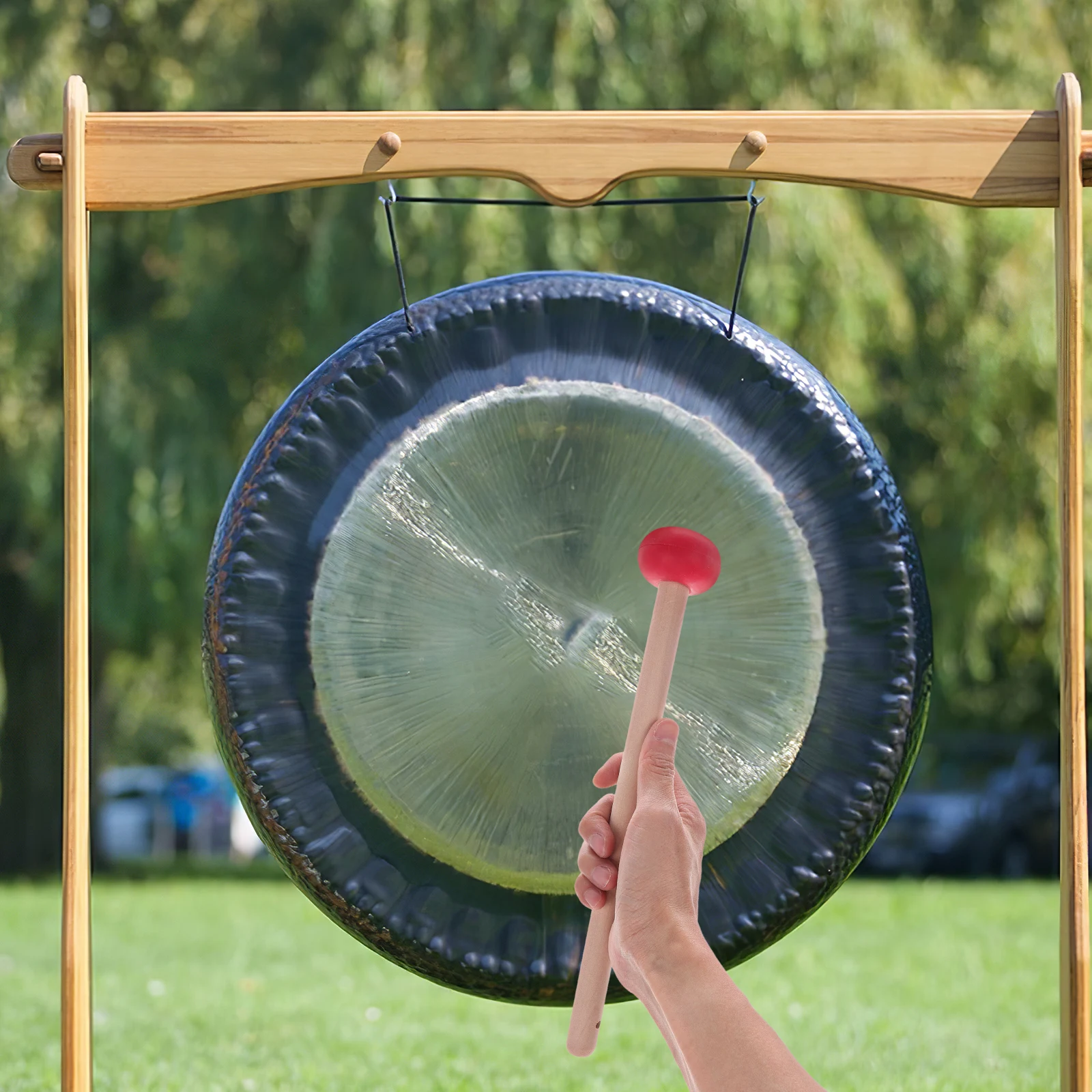 

Wooden Mallet for Gong Traditional Chinese Style Rubber Tip Percussion Hammer for Drums Chimes Xylophone Bass Gong Accessories