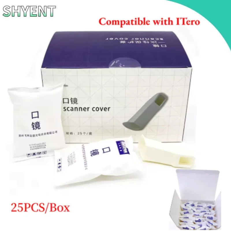 25PCS/BOX Dental Disposable Intraoral Scanner Sleeve ITero Compatible Mouth  Protective Sheath Orthodontic Scanner Tip Covers