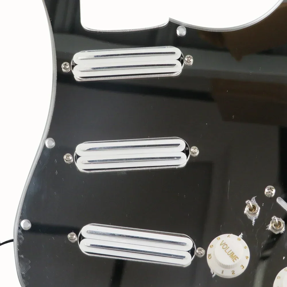 

Q-X Music Store-Silver mirror guitarpickup fully loaded guard plate humbucking pickup multi-function push-pull single-cut switch