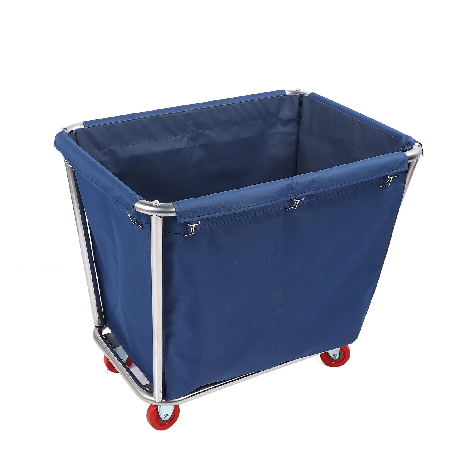 350L سيارة الغسيل التجارية الثقيلة سلة من الفولاذ المقاوم للصدأ أكسفورد حقيبة ملابس الصناعية المتداول يعوق 260Lbs الحمولة