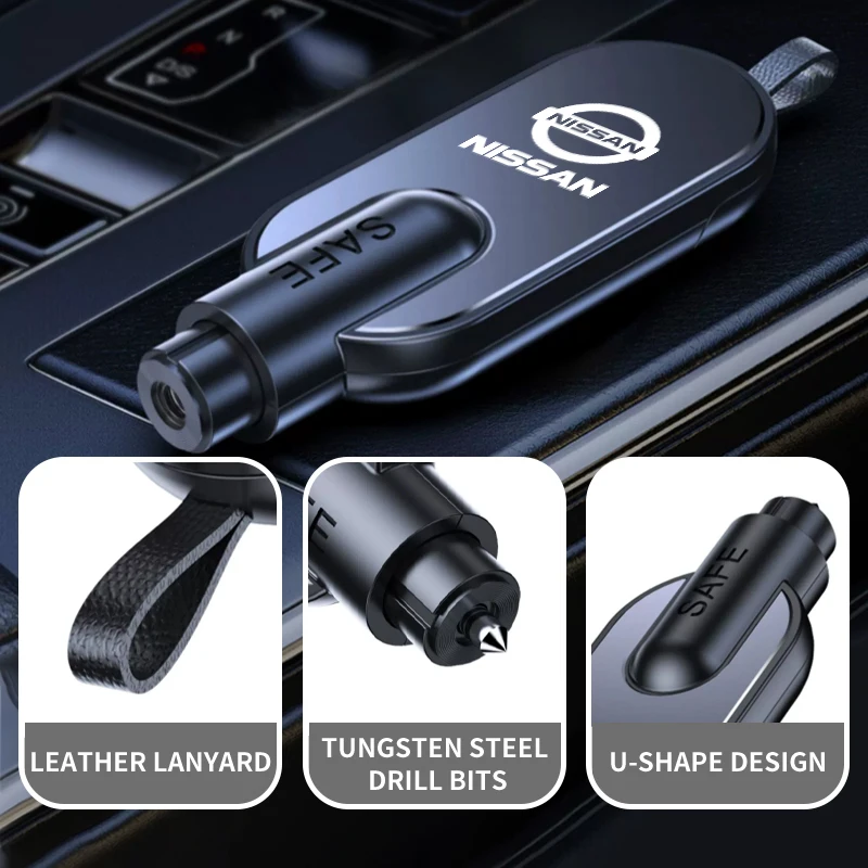 سيارة سلامة الطوارئ المطرقة القاطع نافذة الكسارة الهروب أداة لنيسان قاشقاي جوك سنترا ألتيما فيرسا ماكسيما ألميرا روج