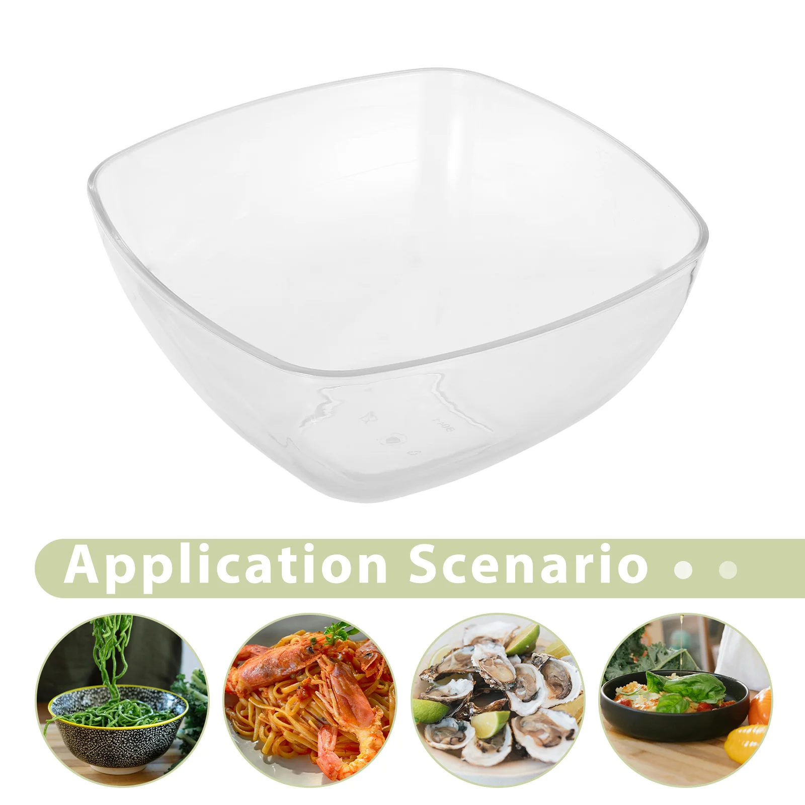 1pc Acrylic Salad Bowl Large Capacity Vegetable Fruit Mixing Serving Bowl Smooth Surface Easy Clean Transparent Design