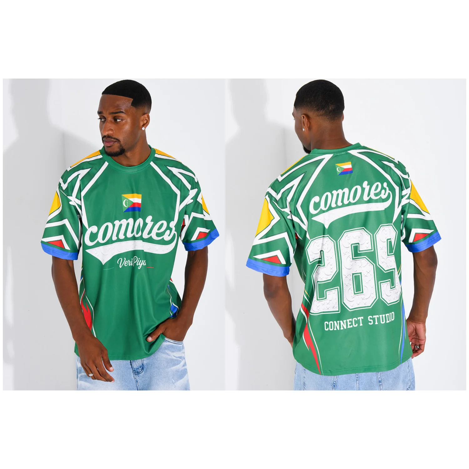 2026 Comores 269 Green Graphic T Shirt Comoros Flag Short Sleeve Streetwear Jersey Men Women Summer Casual Fan Kid Top