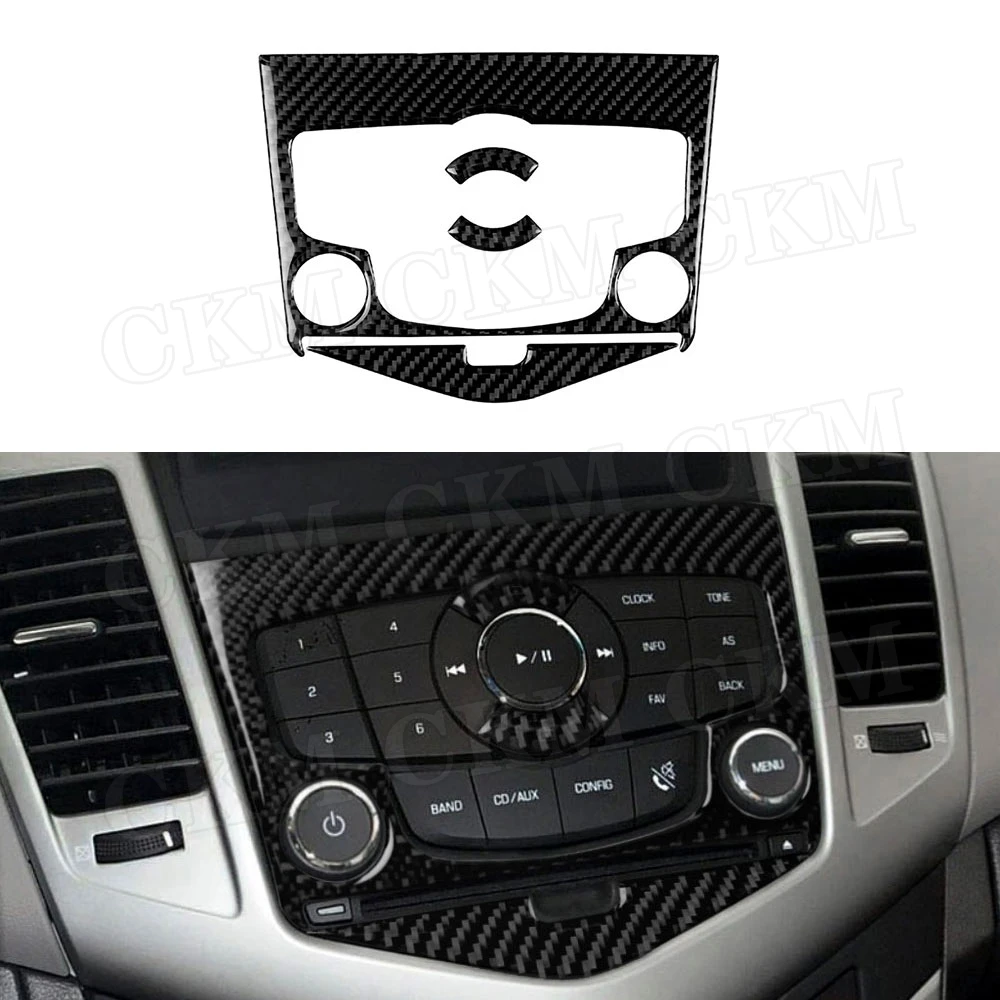 

Carbon Fiber Car Central Control CD Panel Switch Button Trim Cover Stickers For Chevrolet Cruze 2009-2015 Car Accessories