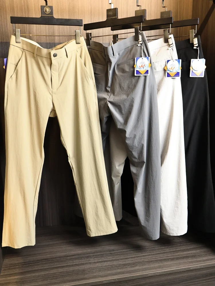 High-End Nylon Blend Men's Casual Pants Lightweight Cool Feeling Breathable Straight Leg Spring Summer Fashion Urban Style