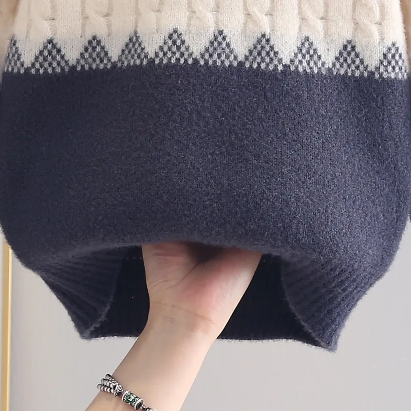 Pullover für Jungen, langärmelig, Kinderpullover, Pullover mit Zickzackmuster und Farbblockdesign, Herbst-/Winterpullover für Jungen, gestrickter Pullover für den täglichen Gebrauch. – Detail 8