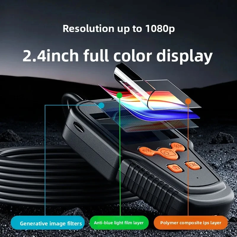 High-Definition Pipeline Endoscope All-in-One Machine 39mm Lens Electronic Borescope Air Conditioner Repair Video Inspection
