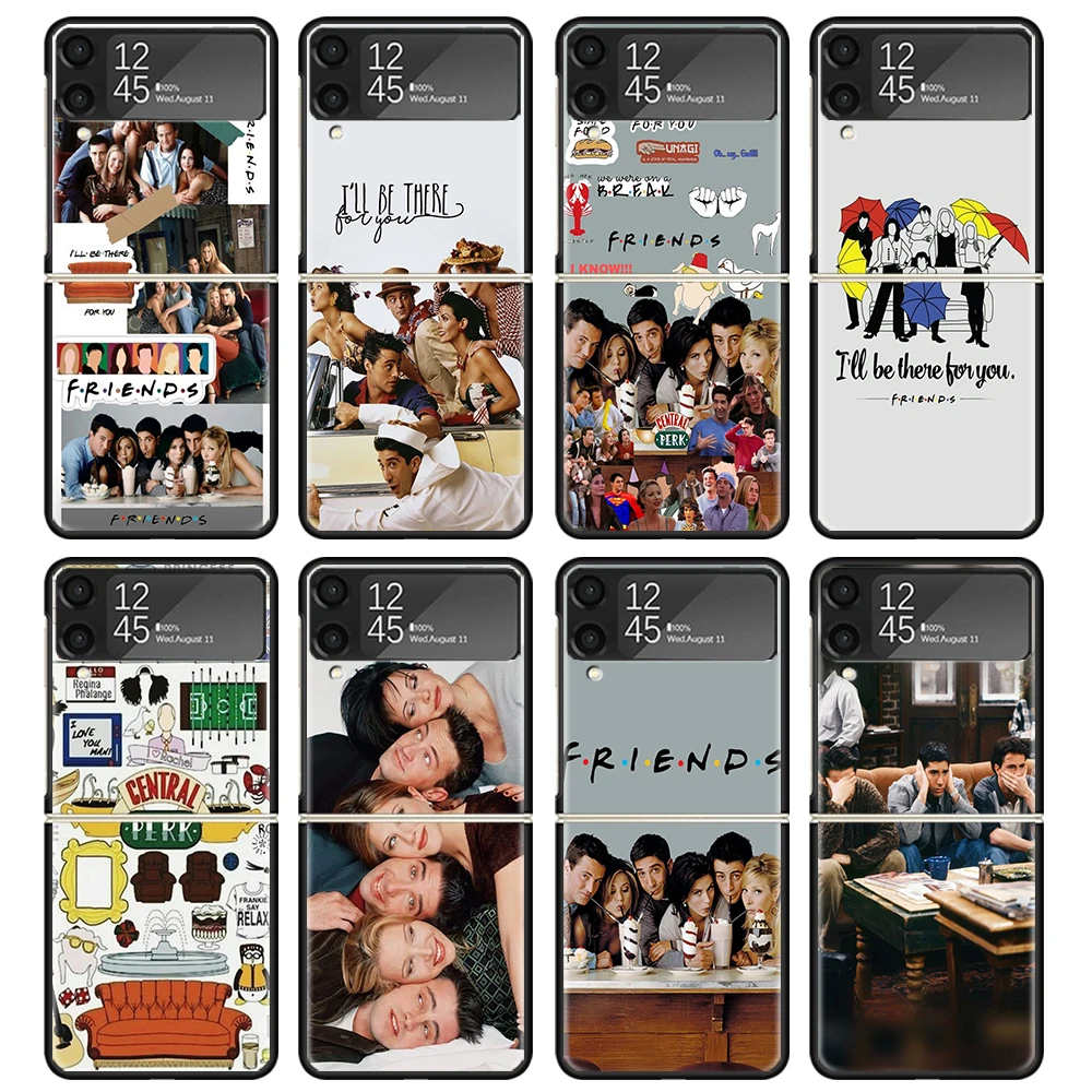 Friends Tv Show Funny Family Case For Samsung Galaxy Z Flip 4 5 3 z Flip5 Flip4 5G Hard Phone Cover Flip3 Split Folding Black Pl