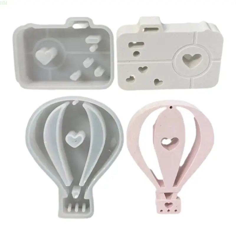 Versatile Silicone Camera Charm Mold with Hot Air Balloon Designs for Keychains NM