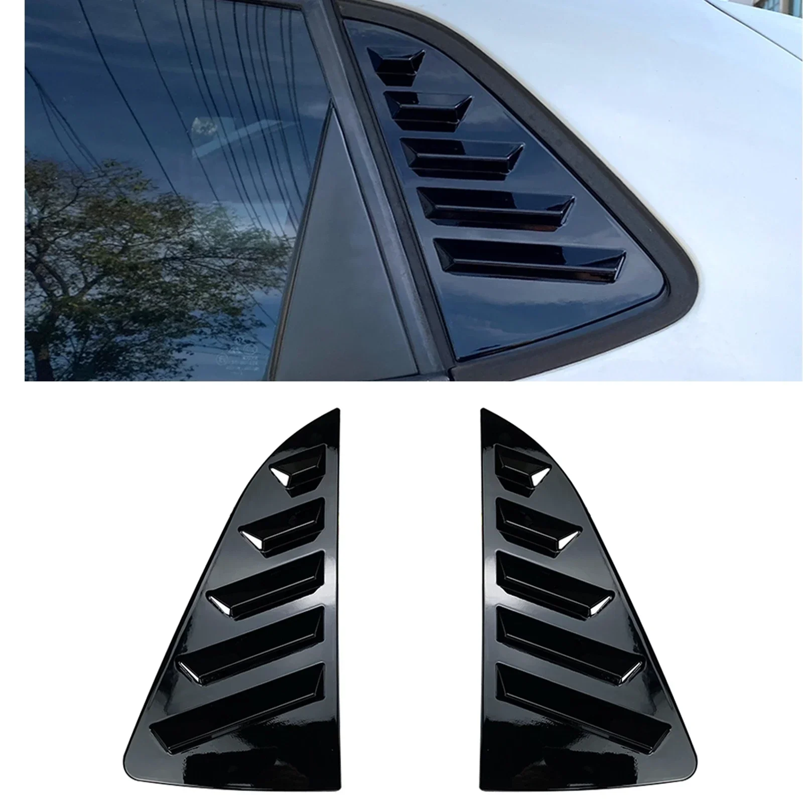 

New！ For Volkswagen VW Polo MK6 4 Door Hatchback 2017-2023 Rear Side Window Louver Shutter Cover Trim Sunshade Windshield Shade