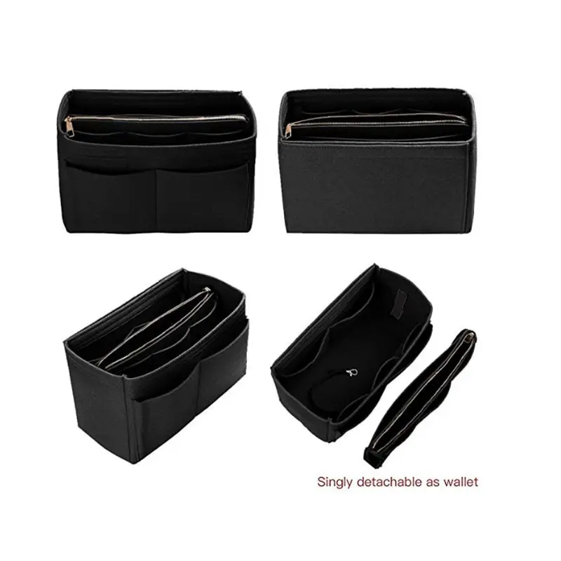 New Women Make up Organizer Felt Insert Bag For Handbag Travel Inner Purse Portable Cosmetic Bags Fit Various Brand Bags