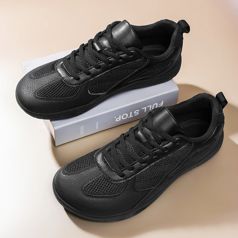

Unisex All Black Sneakers Breathable Mesh Upper Non-slip Sole Fashion Casual Walking Shoes for Men Women