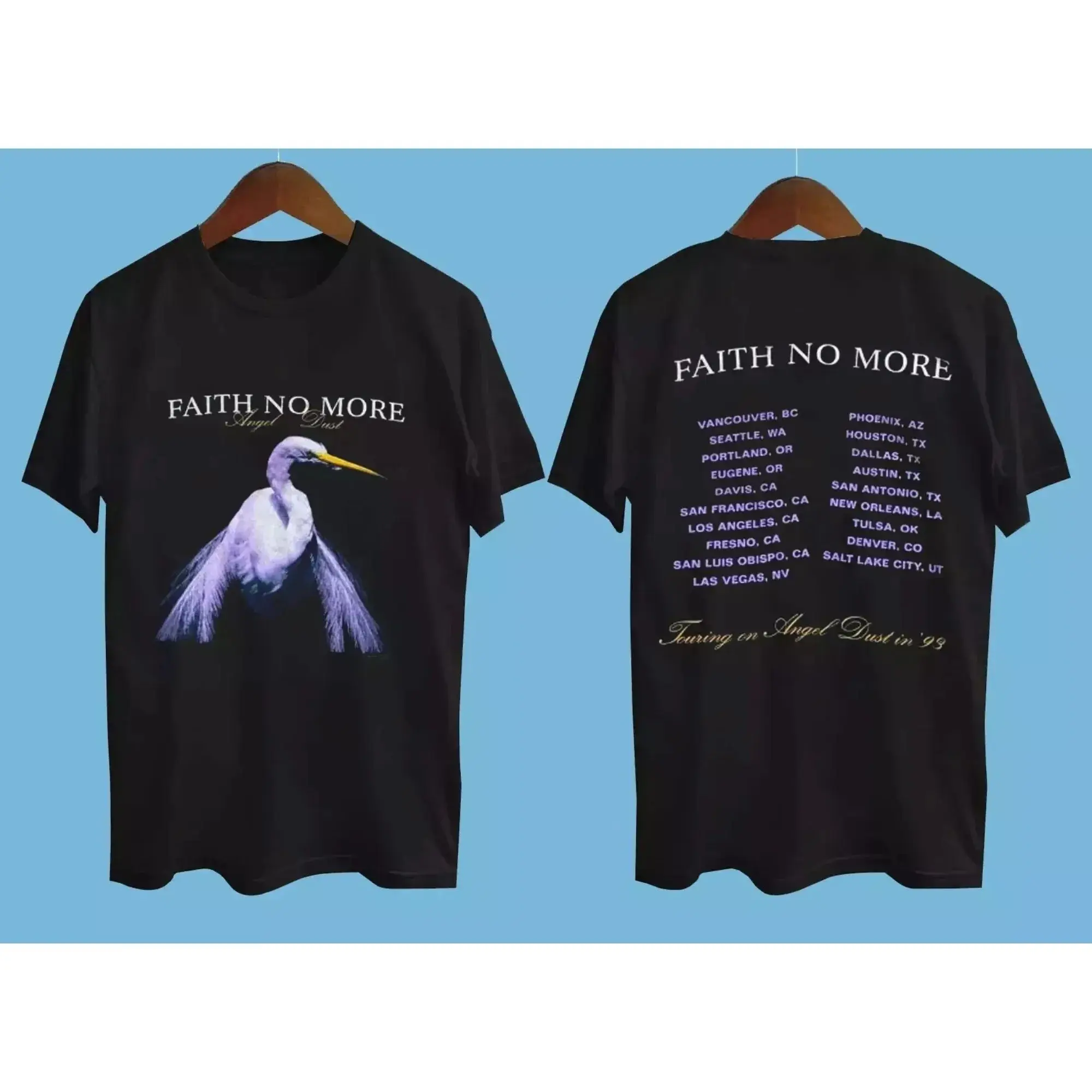 Y2k Vintage Rock Tops FAITH NO MORE Angel Dust Print Cpttpn T Shirts Street Casual Short Sleeve Oversized Streetwear Unseix