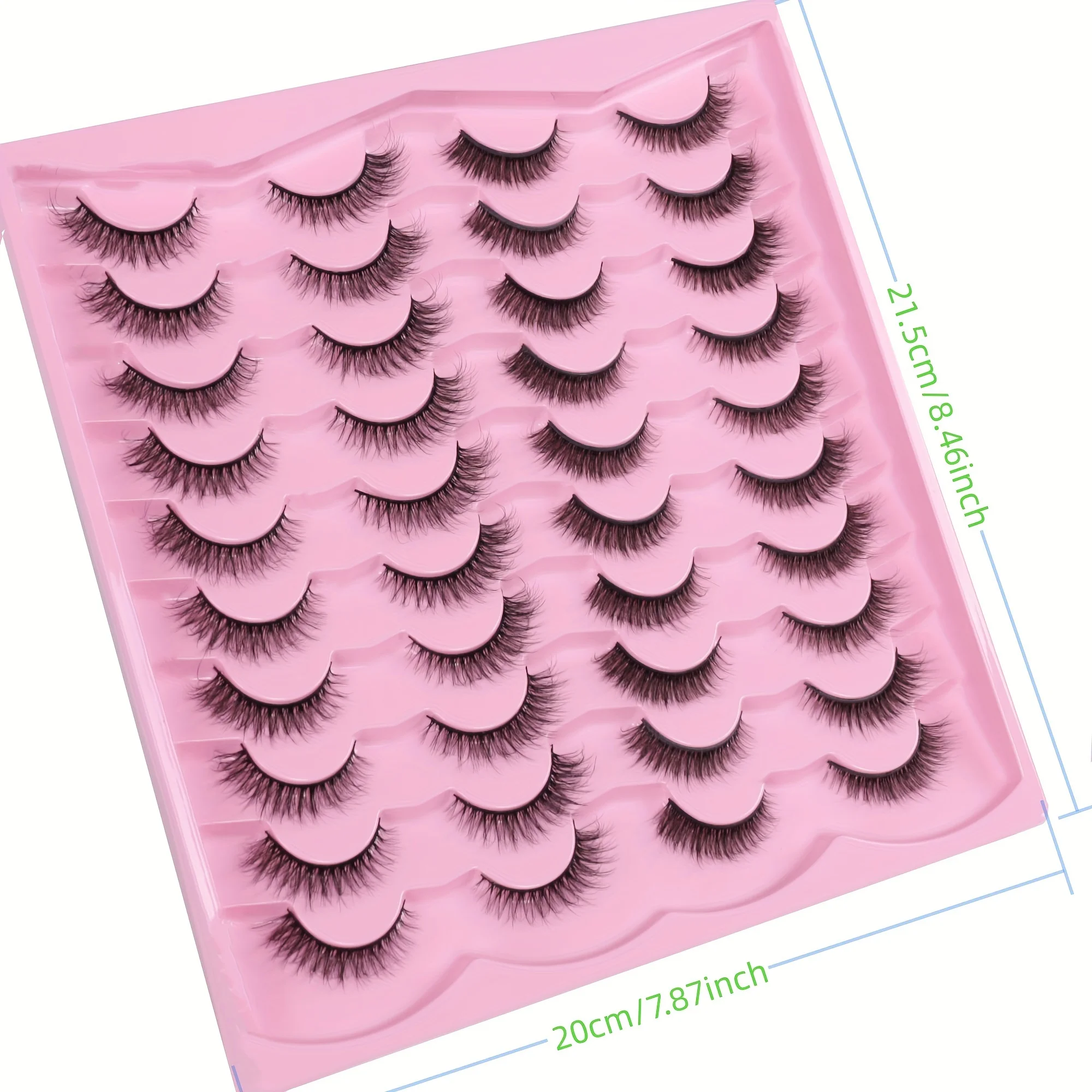 20 pares de lujoso juego de pestañas postizas de ojo de gato de visón artificial 3D: esponjoso, grueso, rizado, natural, reutilizable, fácil de aplicar - su