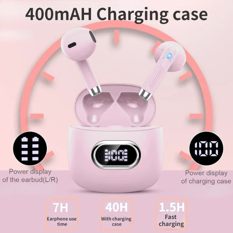 Bluetooth Wireless Earbuds High Configuration TWS Earphones with In Ear Noise Reduction and Low Delay for Iphone Huawei Xiaomi