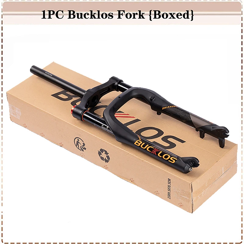 BUCKLOS 20*4.0 Ebike Suspension Fork Travel 140mm Aluminum Alloy Snow Fat Bike Fork E-bike Air Suspension Fork Bicycle Parts