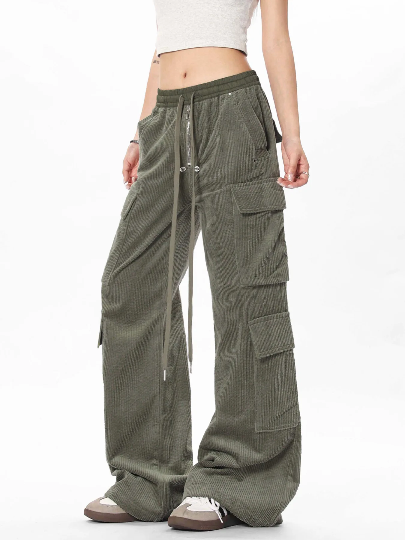 

Owen Seak Men's Casual Cargo Pants Multi-Pocket Baggy Gothic Clothing High Street Long Work Trousers Loose Black Sweatpants