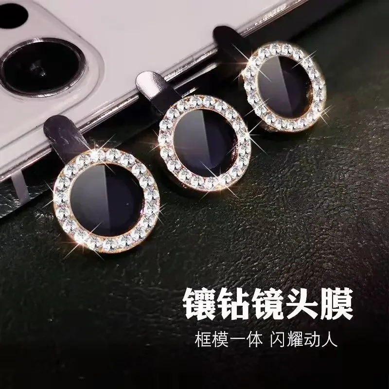 100PCS Diamond Rear Camera Ring For IPHONE 15 14 Plus 11 12 13 Pro Max 12 13 Mini Back Camera Lens Protector