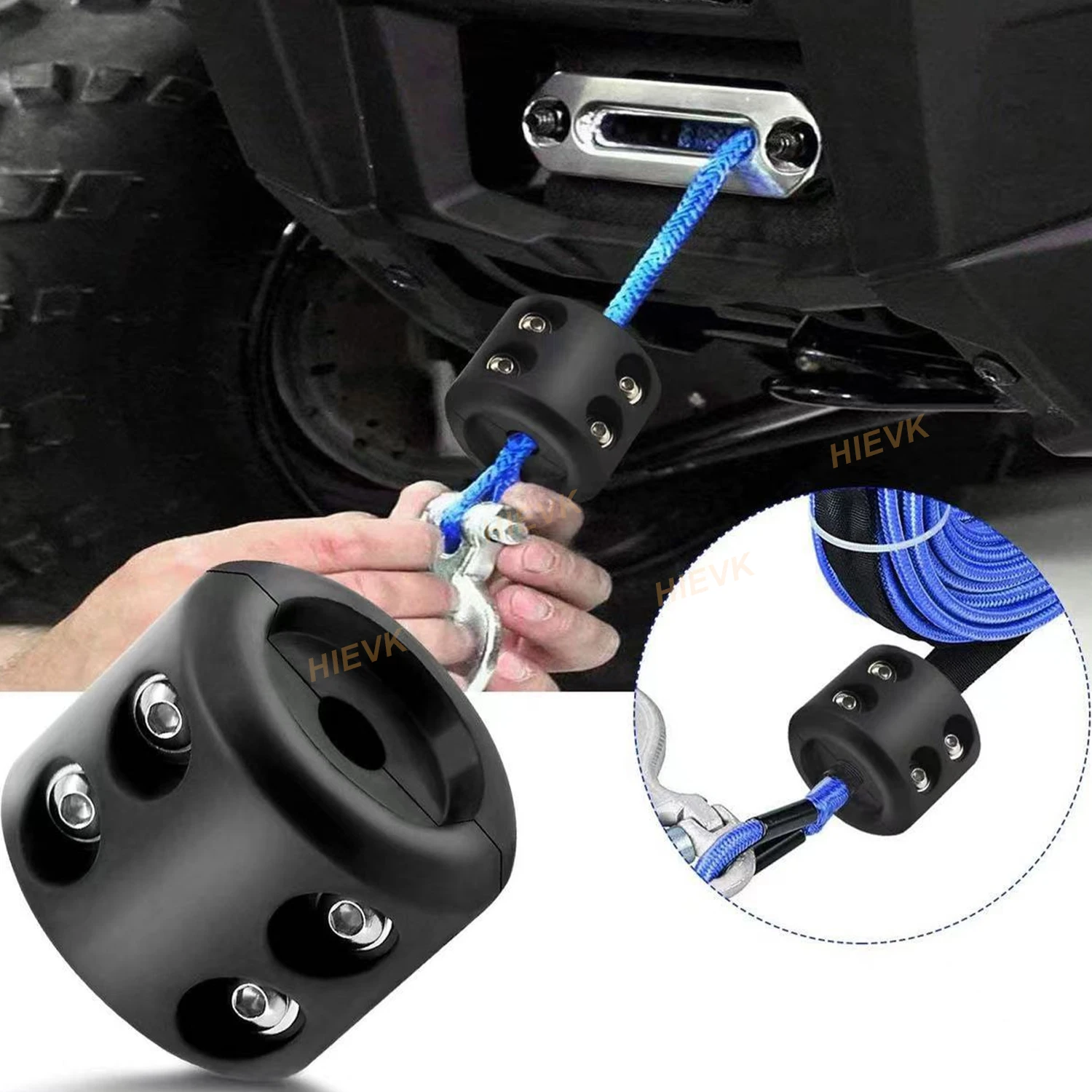 Universal Winch Cable Hook Stopper Rubber Winch Rope Line Saver Cable Protector Accessories for Auto Offroad ATV UTV