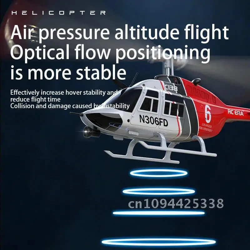 Hélicoptère RC ERA avec télécommande, gyroscope à 6 axes, maintien d'altitude authentique, simulation de cloche 206, 2.4g, original, 1:36