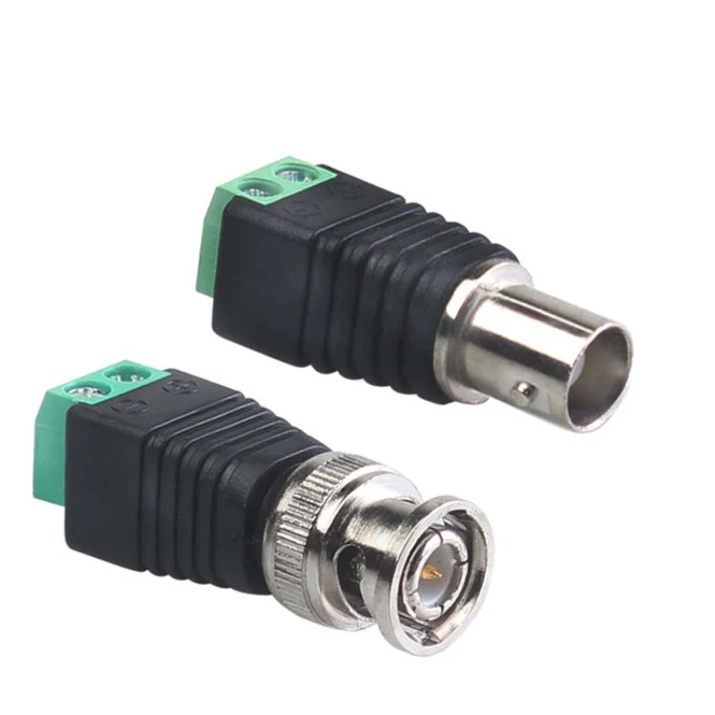 Male Female Metal BNC Connector with DC Connector Plug Screw Terminal UTP Video Balun for CCTV Surveillance Camera CCTV system