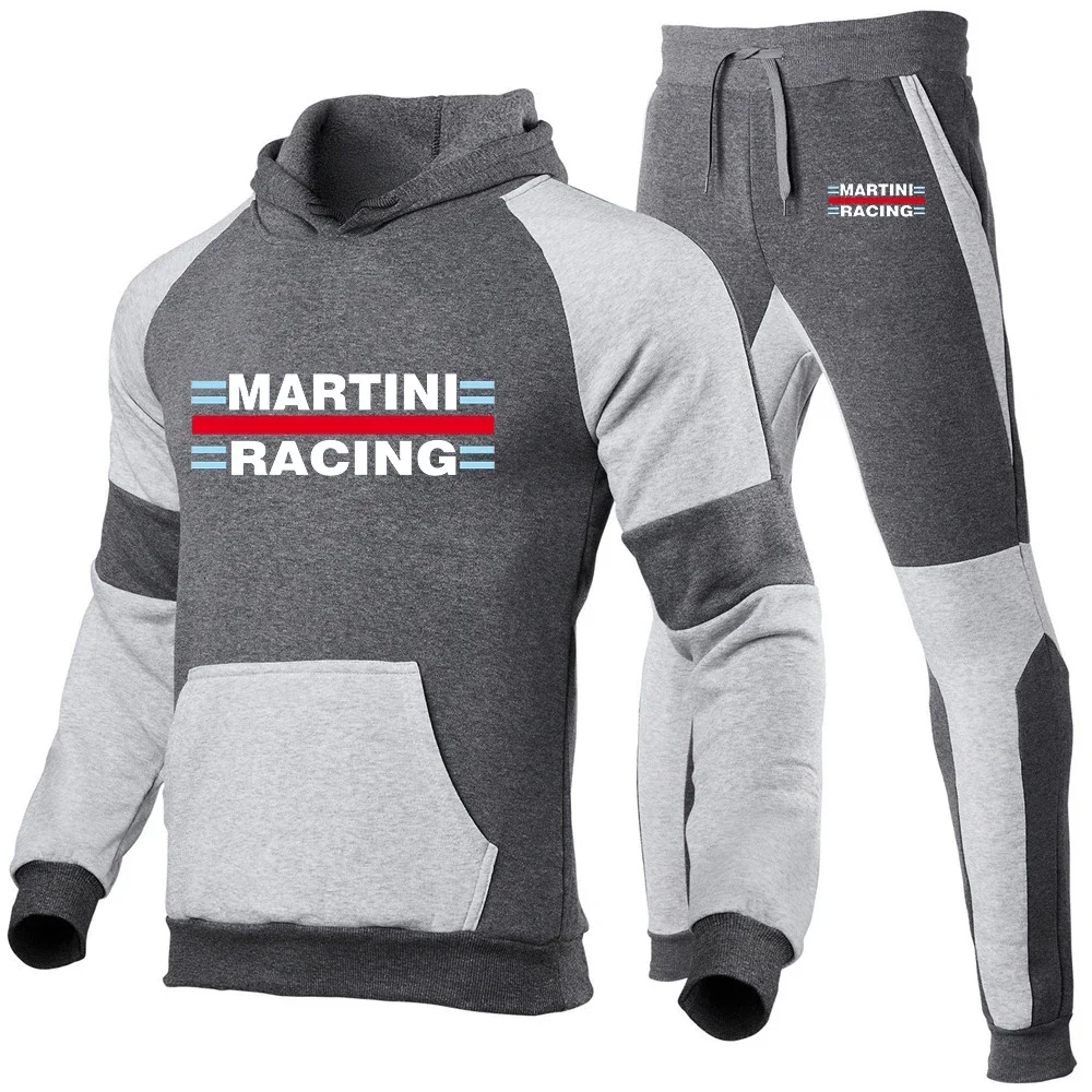 2024, модные хлопковые комплекты с принтом логотипа Martini Racing, весенне-осенние мужские модные высококачественные толстовки + повседневные спортивные штаны, костюм