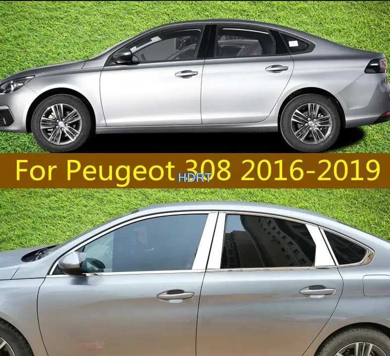 

Для Peugeot 308 2016 2017 2018 2019 автомобильный стиль нержавеющая сталь украшение столбик окно средняя полоса отделка фотолампа капот