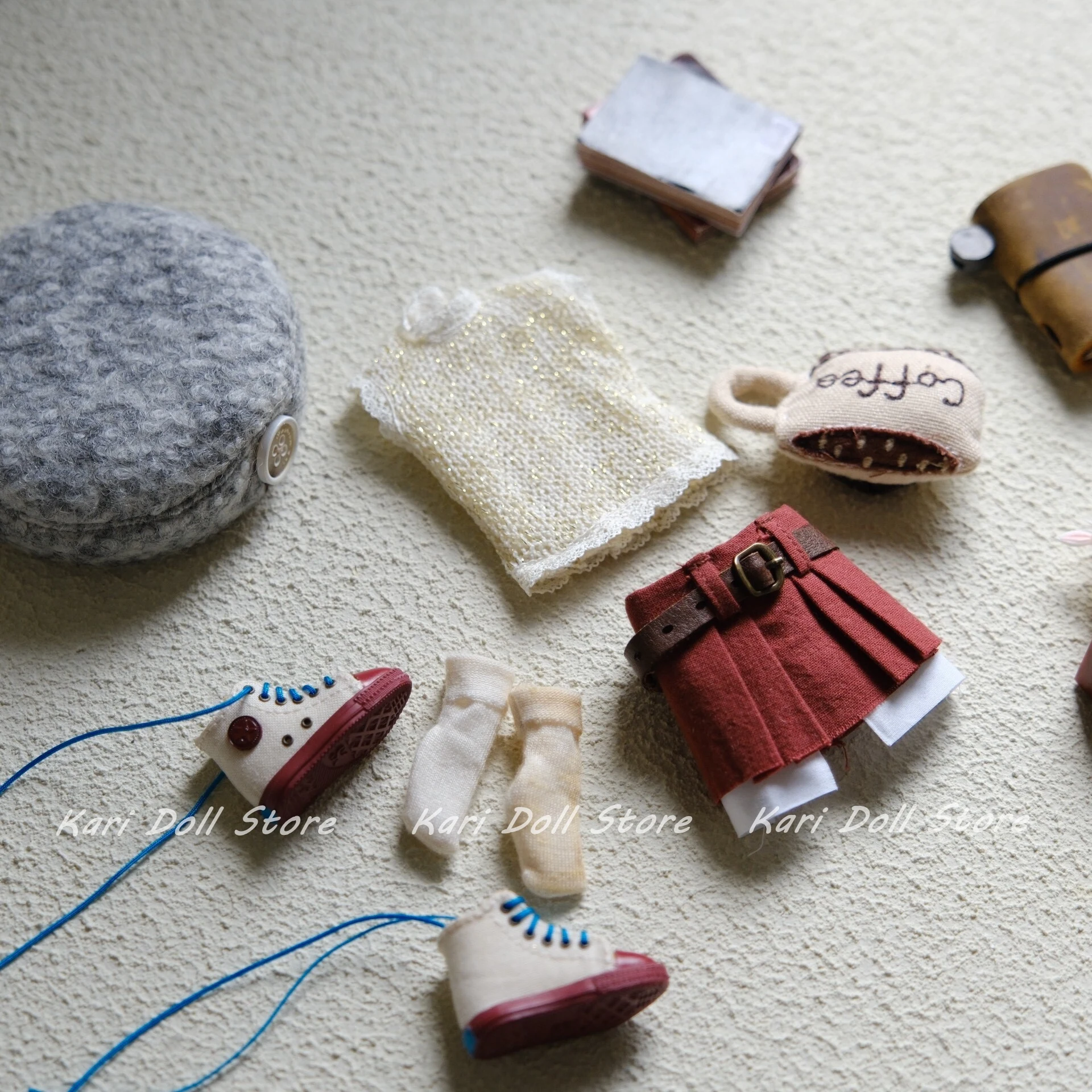 

2026 Kari Doll Clothes and skirts Japanese burgundy short skirt small fresh suit for Landazz Landoudou Doll