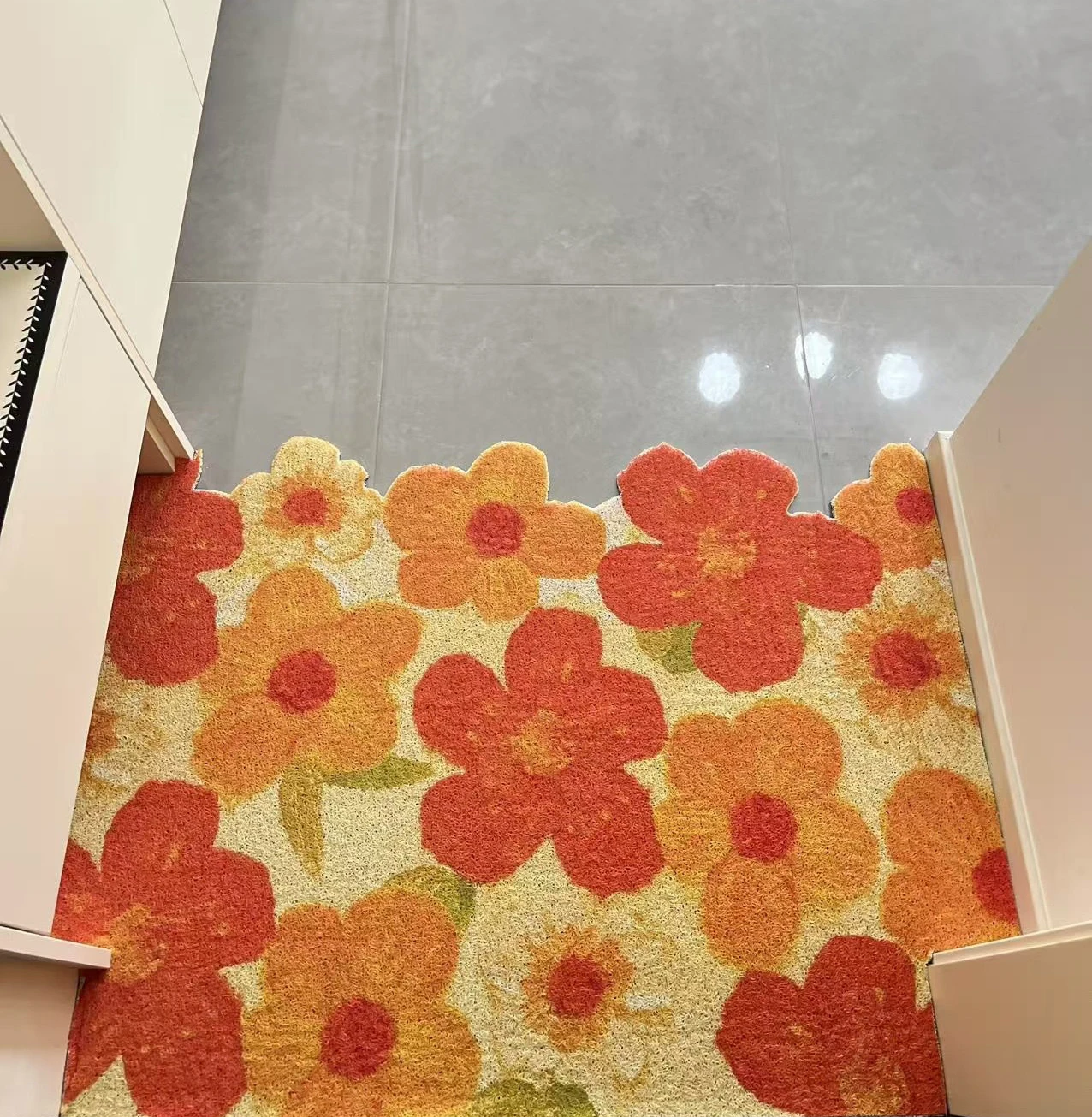 Flower Foot Mat,Durable Fallout Doormat, Absorbent Muddy Dirt Resist Rug, Outdoor Indoor Entrance Rugs, Heavy Duty Carpet