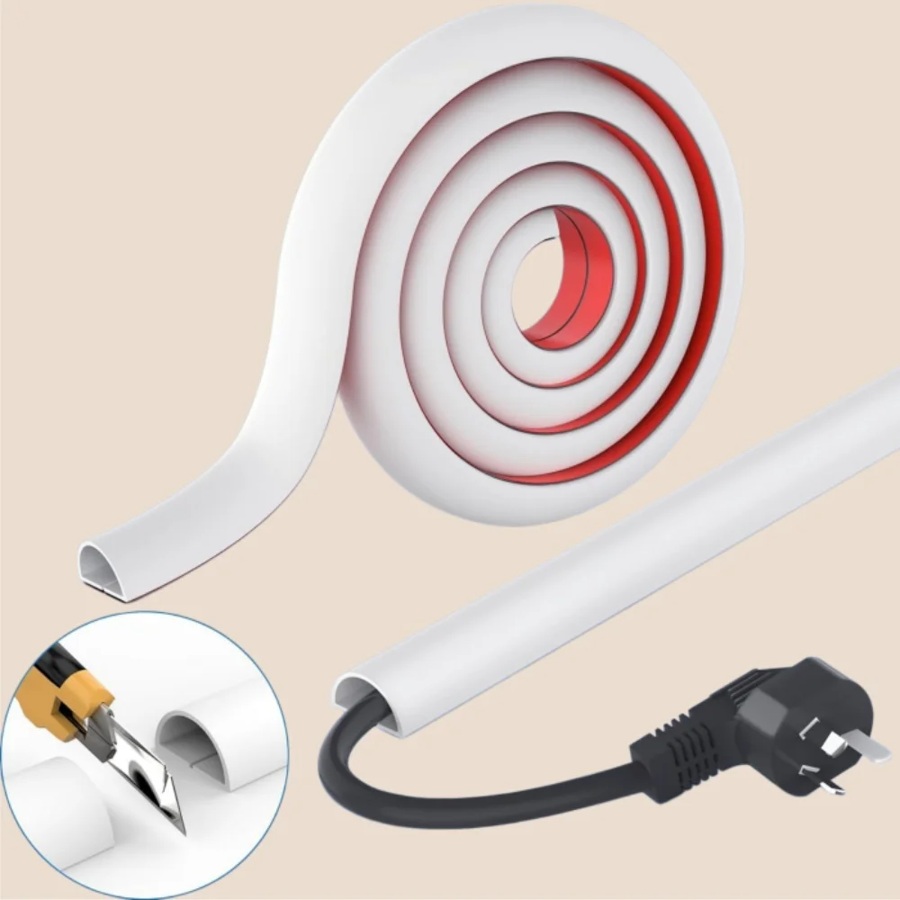 Cord Management Channel,Invisible Decorative Wire Cover, Anti-Step Protector, Adhesive Soft Cable Racew