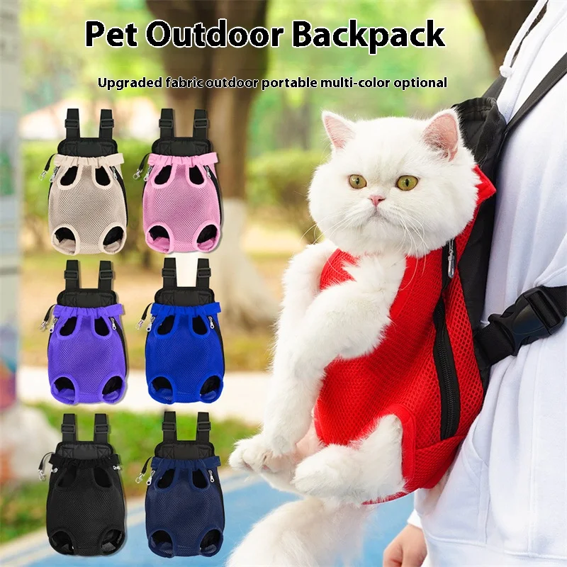 

Breathable Pet Backpack - Portable Mesh Carrier for Small/Medium Dogs & Cats - Hands-Free Travel Pet Dog Cat